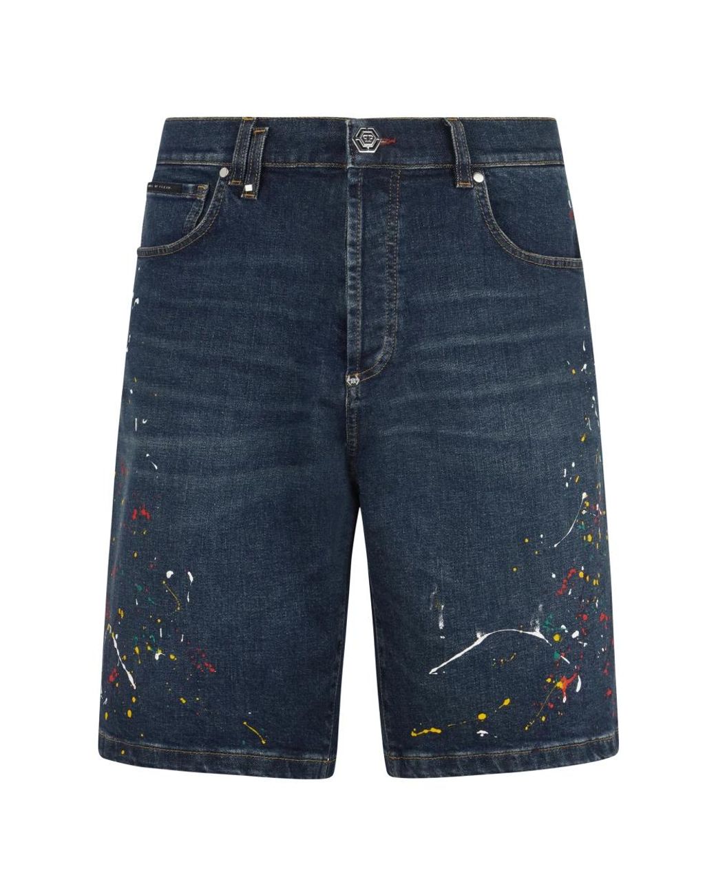 Philipp Plein Blue Denim Shorts for men