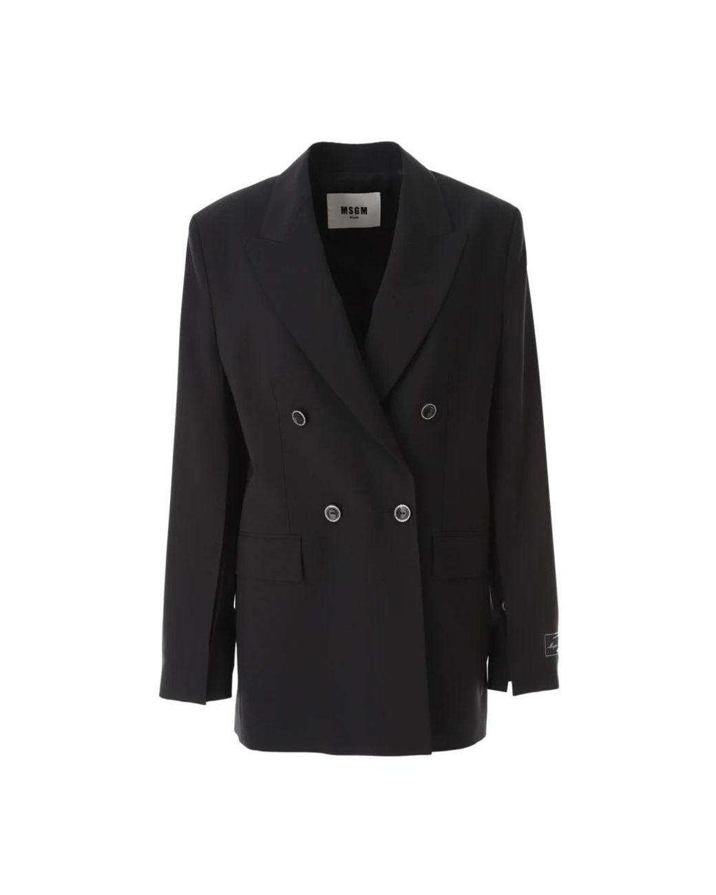 MSGM Black Zweireihiger Blazer