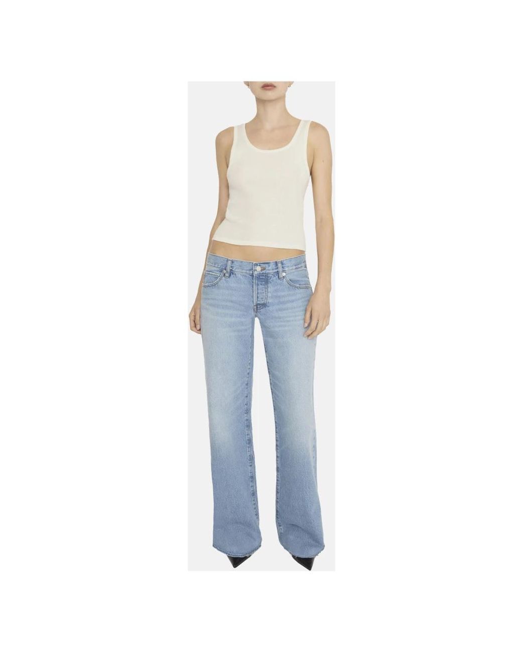 FRAME Blue Wide Jeans