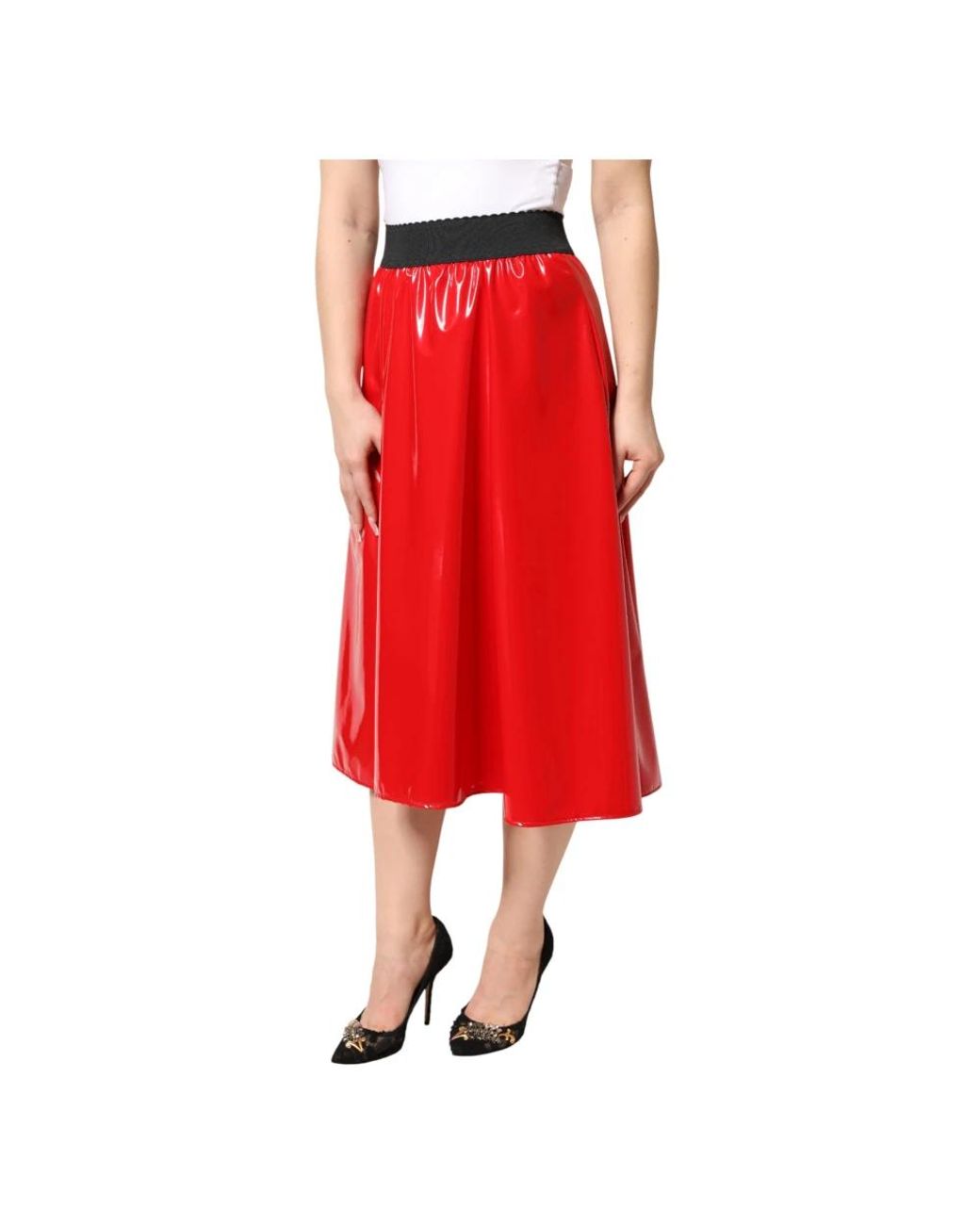Dolce & Gabbana Red Midi Skirts