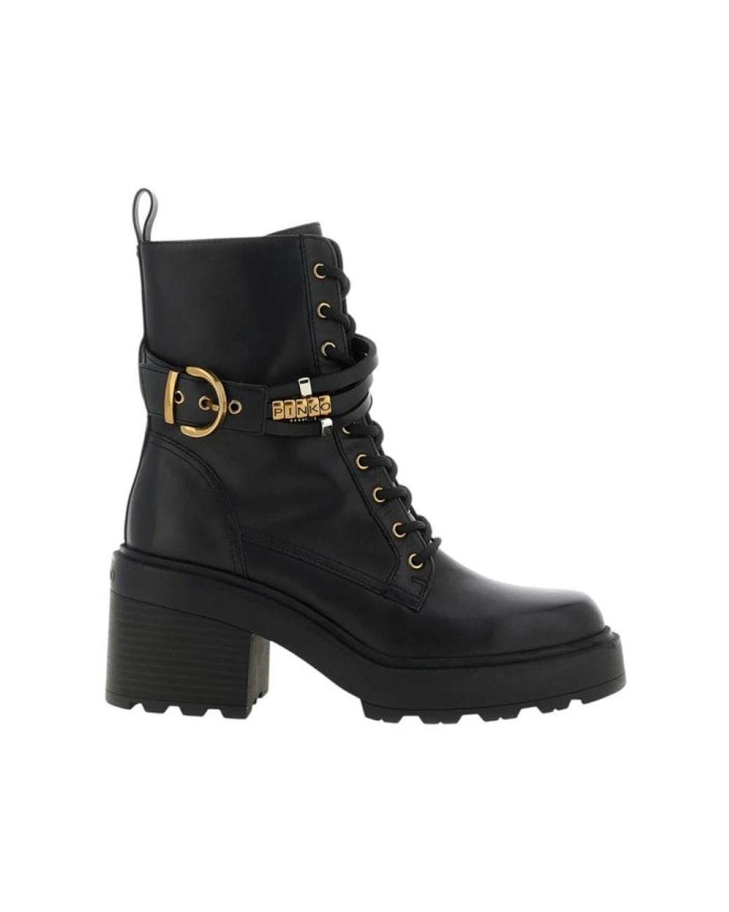 Pinko Black Lace-Up Boots