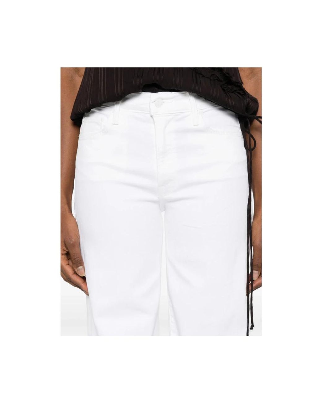 Mother White Wide Jeans
