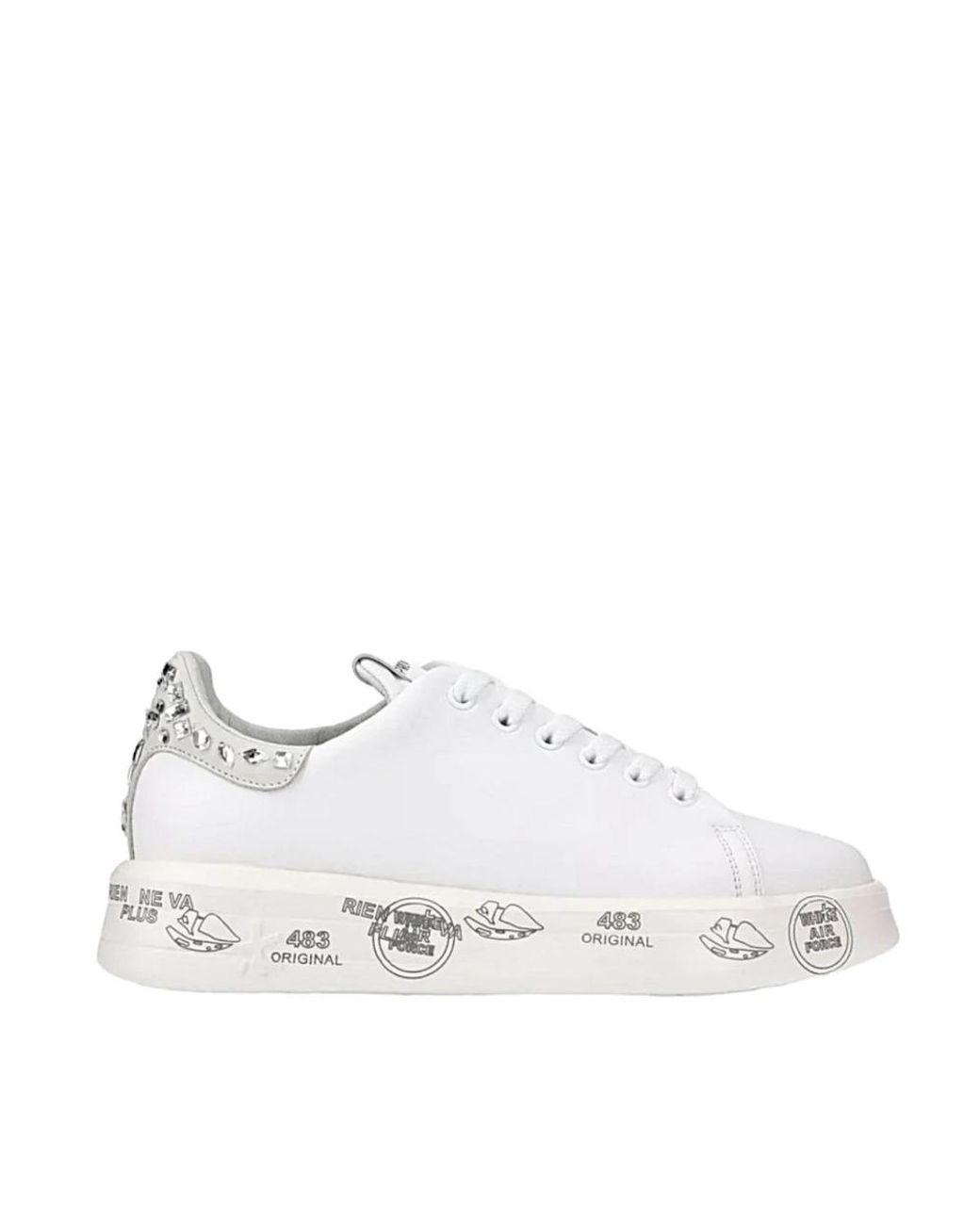 Premiata White Belle Pelle E Strass