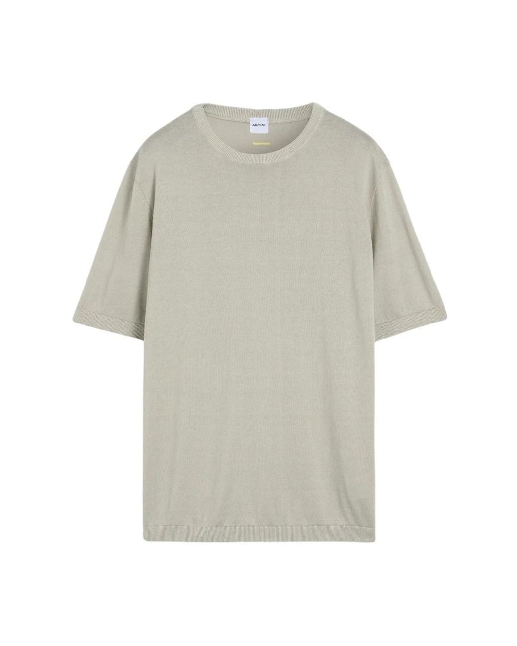 Aspesi Tops ,Katoen Katoenen Gebreid T-Shirt in het Gray voor heren