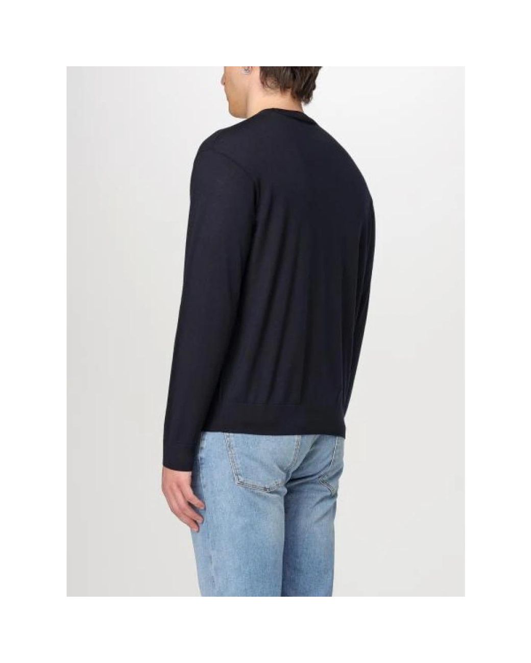 Emporio Armani Black Round-Neck Knitwear for men