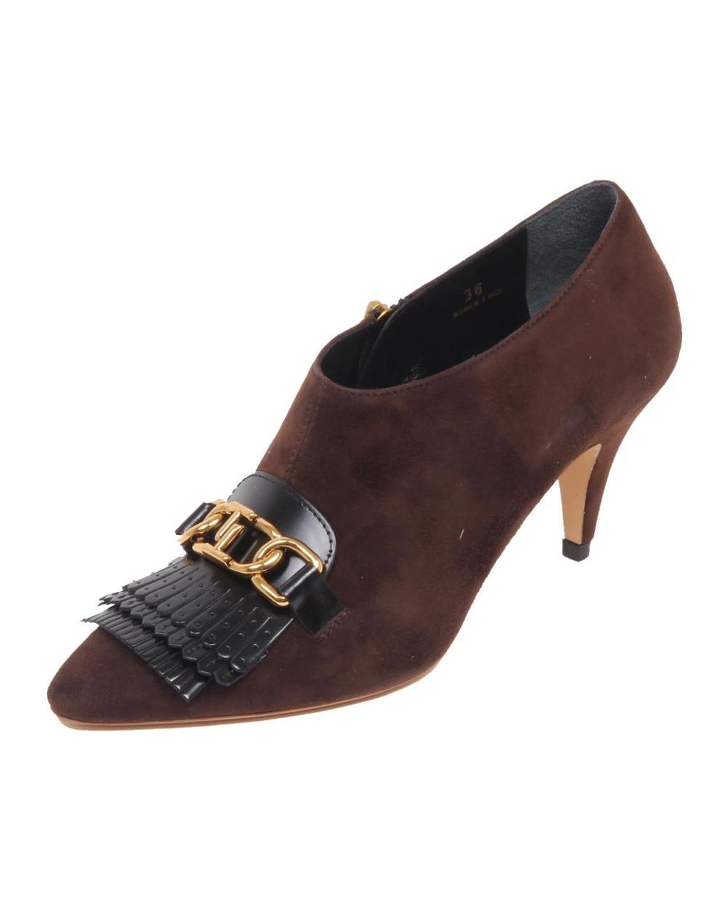 Tod's Schoenen ,Bruin ,Suède Suède Schoen Met Franje En Ketting in het Brown
