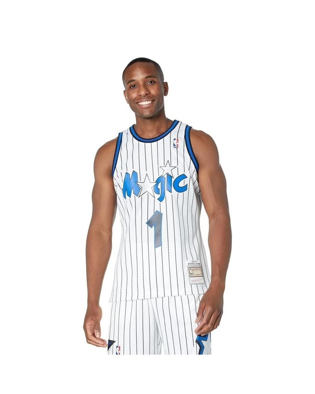 Mitchell & Ness Fitness ,Wit ,Orlando Magic Hardaway Swingman Jersey in het Blue voor heren