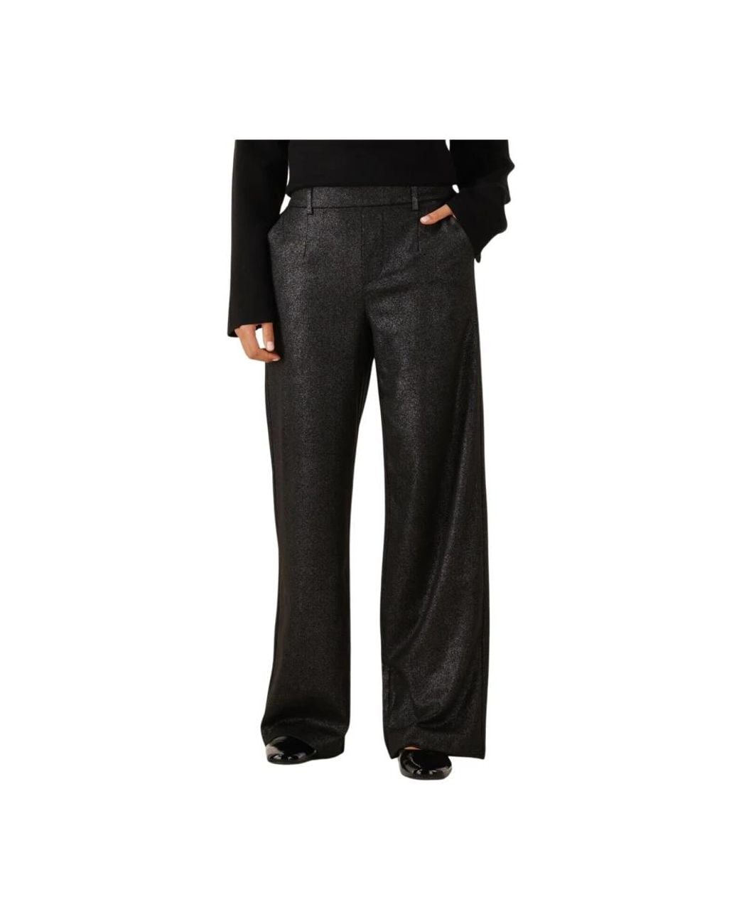 Object Wide Trousers in het Black