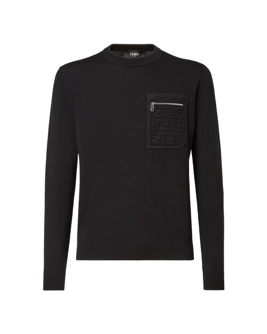 Fendi Black Round-Neck Knitwear for men