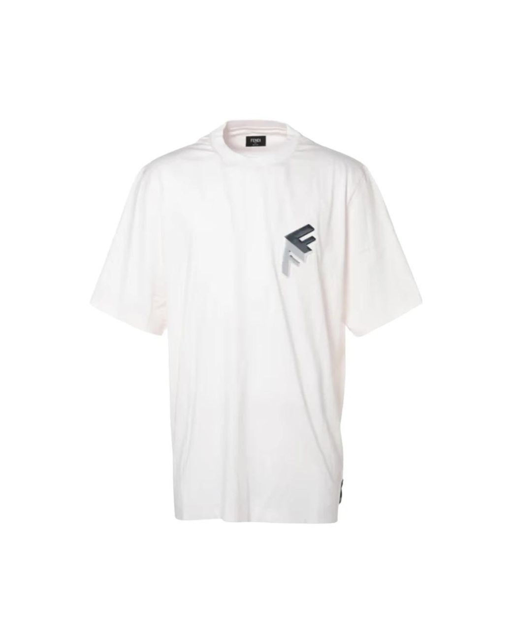 Fendi Tops ,Wit ,Katoen Oversized Katoenen T-Shirt in het White voor heren