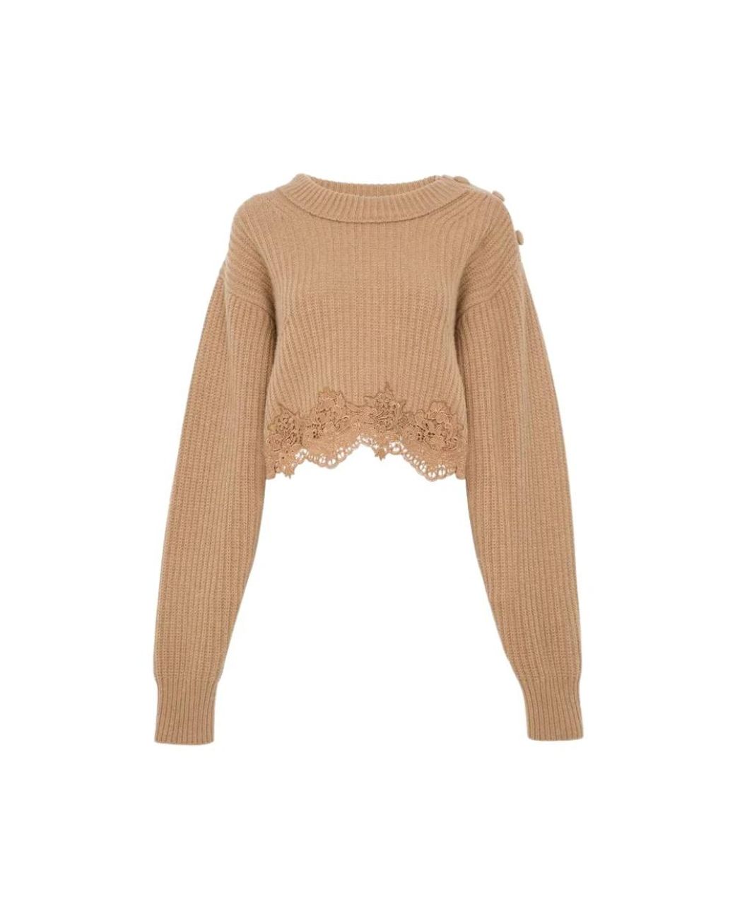 Chloé Natural Round-Neck Knitwear