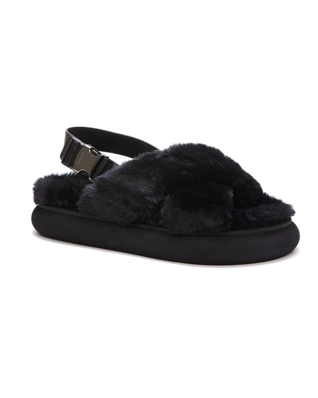 Moncler Black Flat Sandals