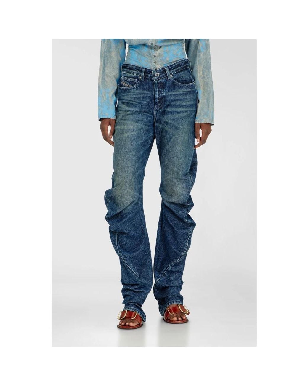 DIESEL Blue Straight Fit Jeans