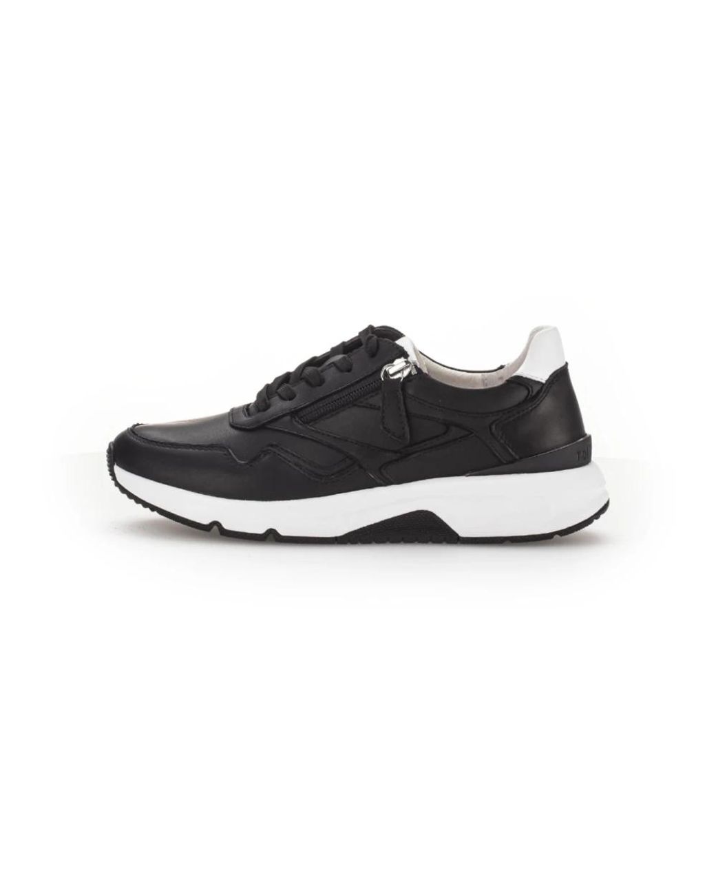 Gabor Schoenen ,Zwart ,Leer Rolling Soft Sneaker Zwart in het Black
