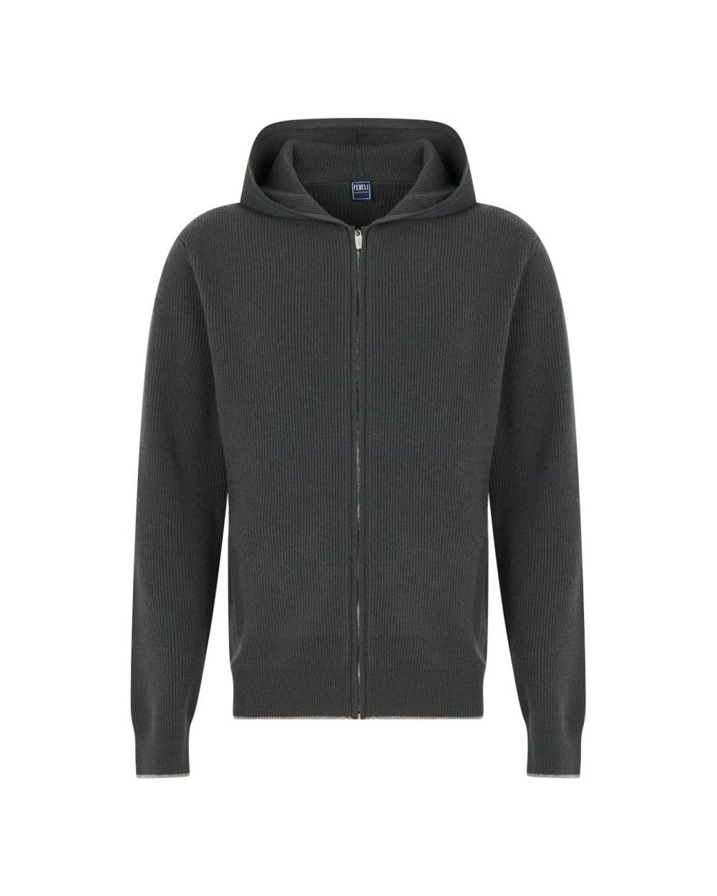 Fedeli Strickjacke Mit Reißverschluss Und Kapuze in Brown für Herren