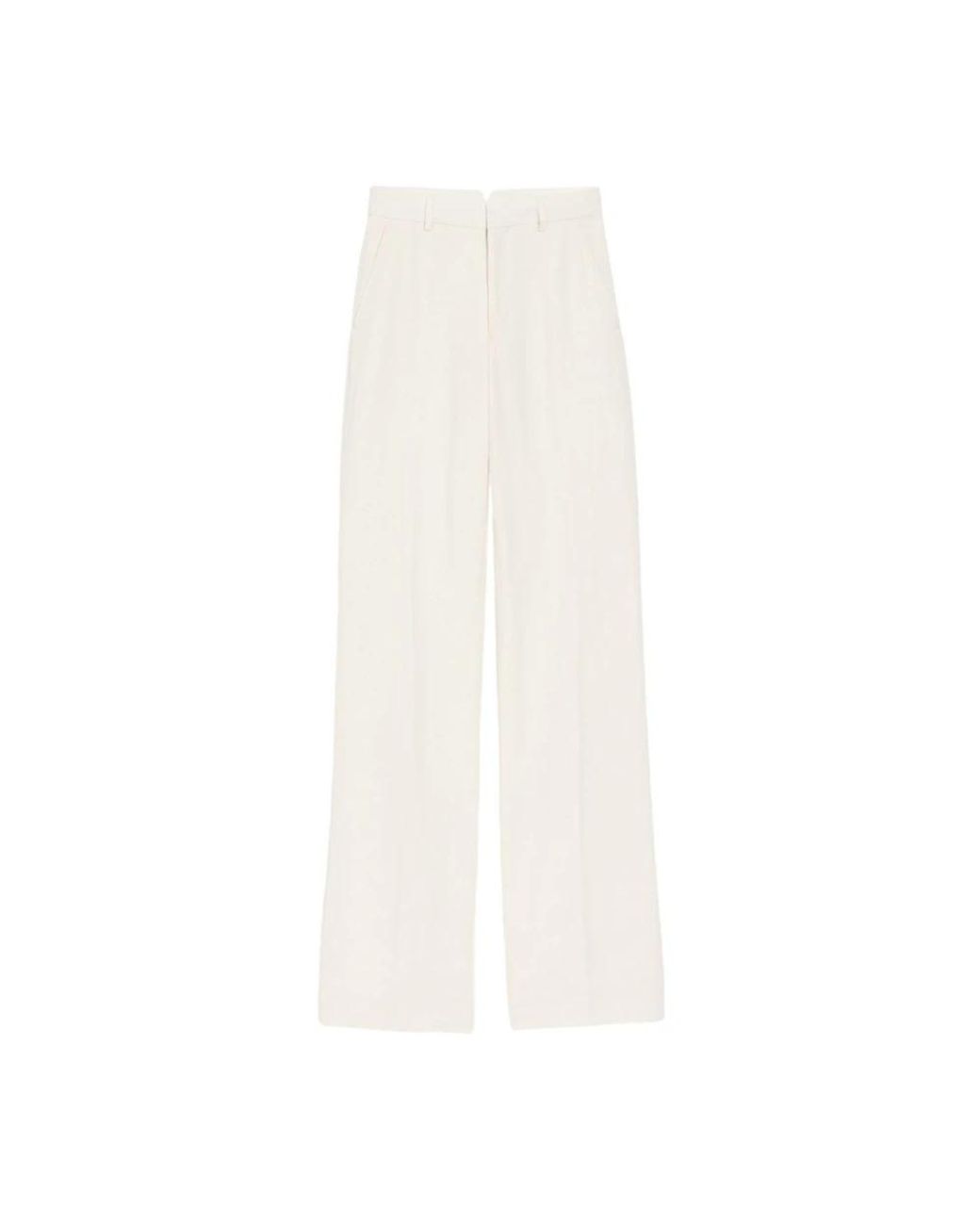 AMI White Wide Trousers