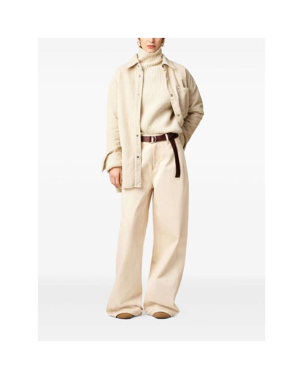 AMI Natural Wide Trousers