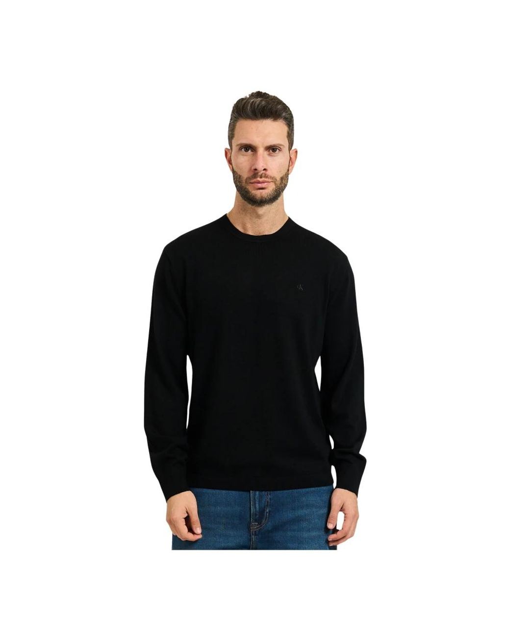 Calvin Klein Black Round-Neck Knitwear for men