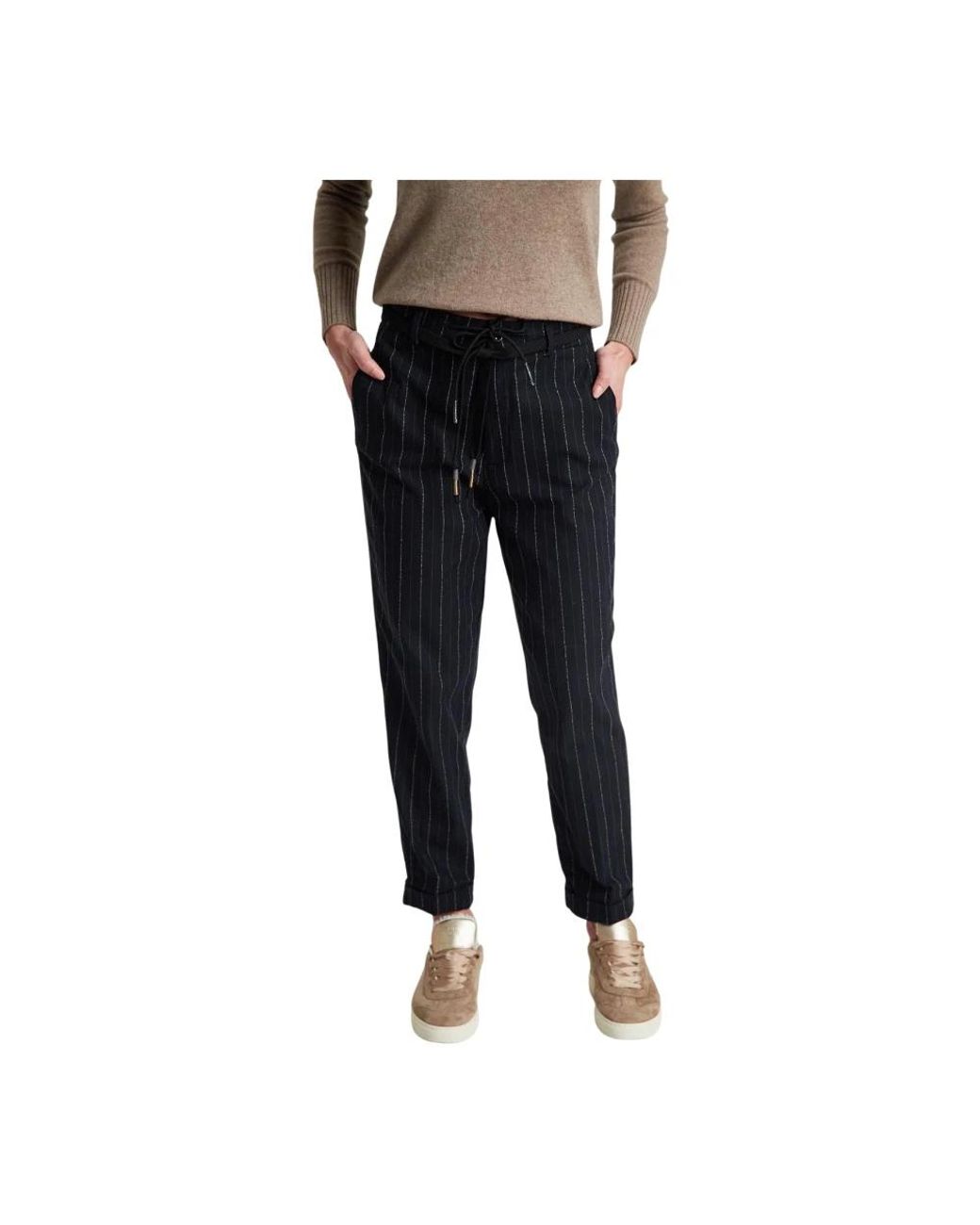 Mason's Black Tapered Trousers