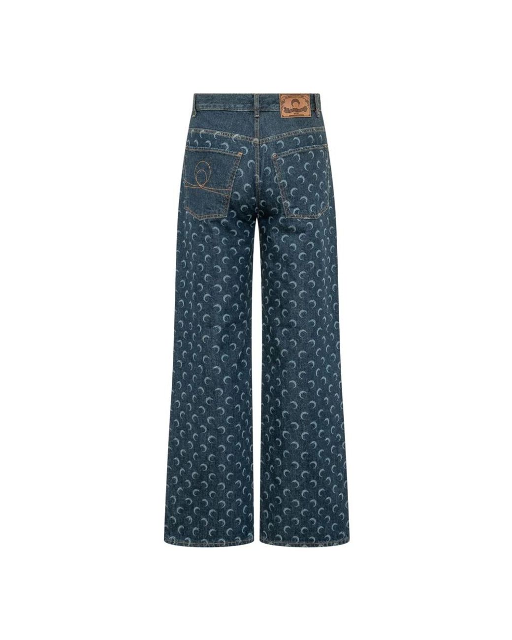 MARINE SERRE Blue Wide Jeans for men