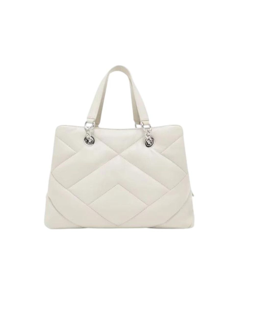ARMANI EXCHANGE White Gesteppte Tote Bag
