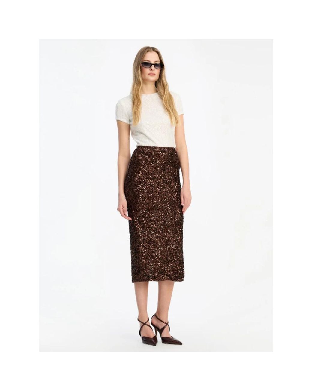 ROTATE BIRGER CHRISTENSEN Brown Midi Skirts