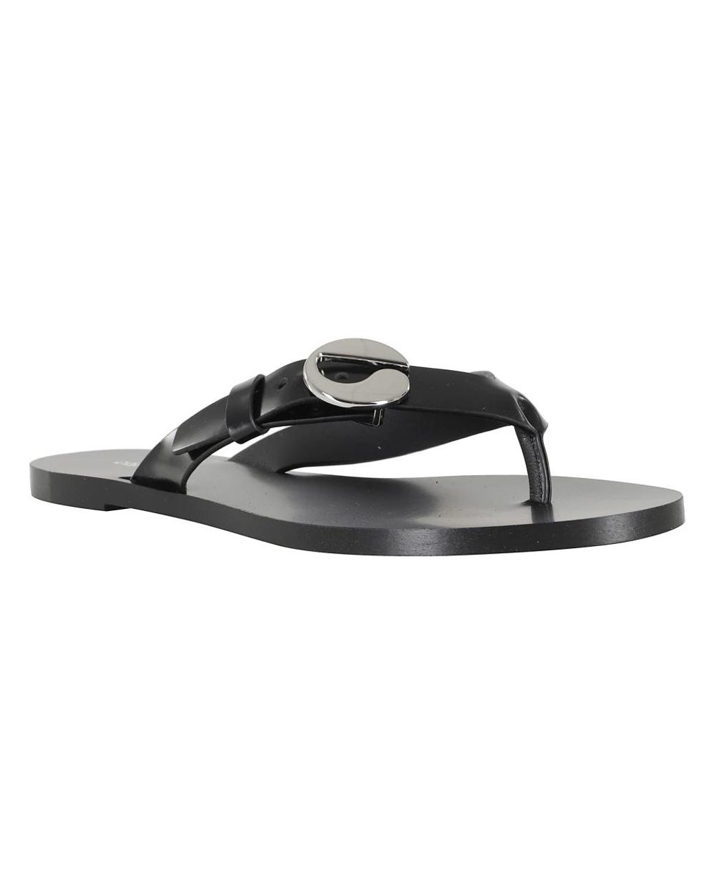 Coperni Black C Logo Flip Flops