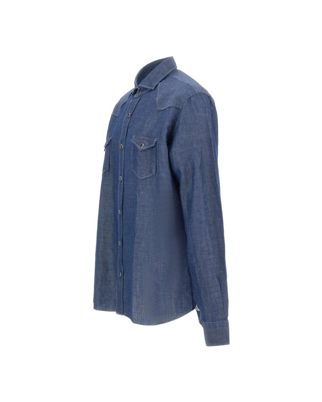 Barba Napoli Blue Casual Shirts for men