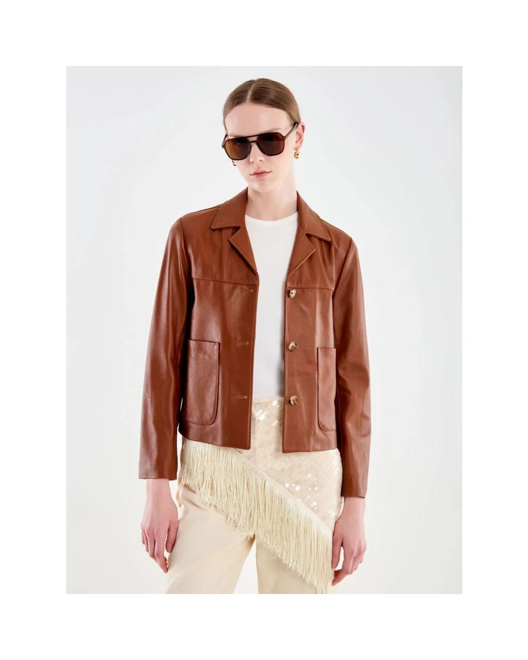 ViCOLO Brown Leather Jackets