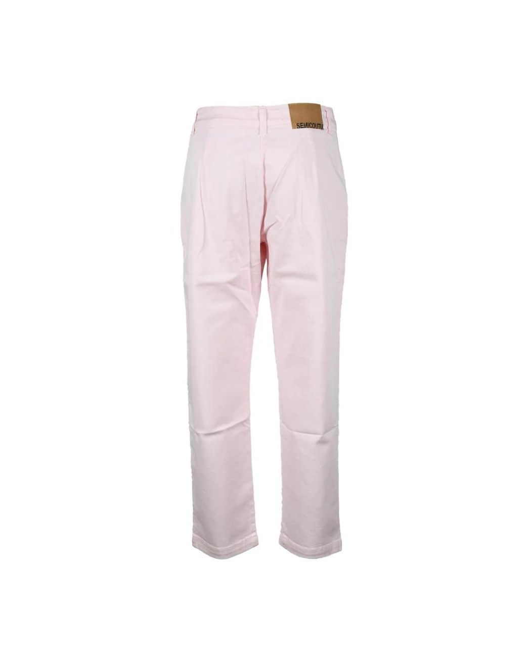 Semicouture Pink Cropped Trousers