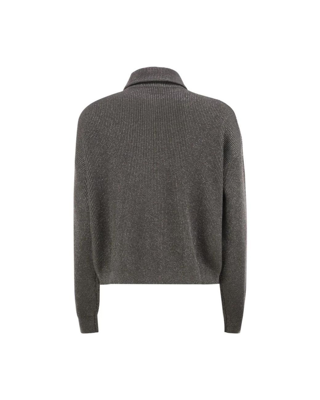Brunello Cucinelli Gray Round-Neck Knitwear