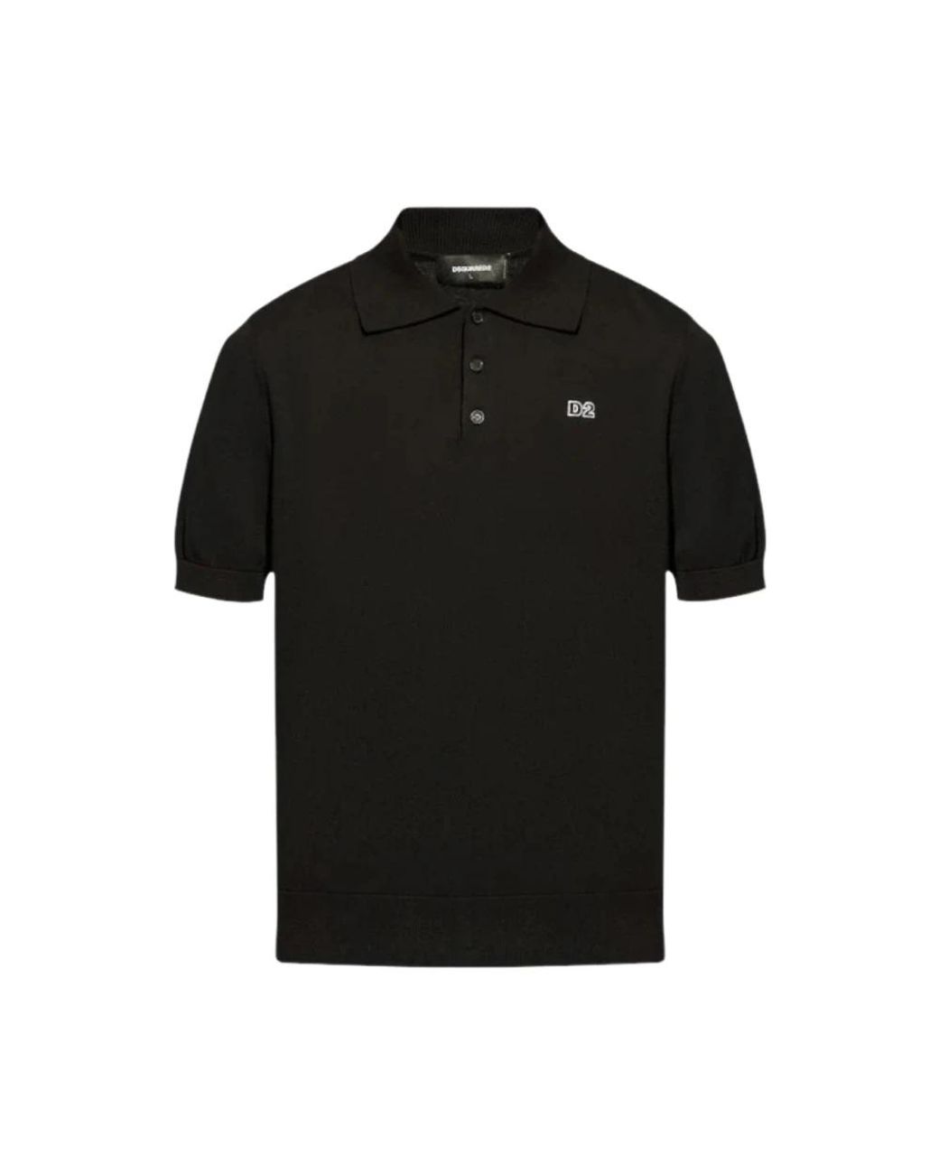 DSquared² Tops ,Zwart ,Katoen Cotton Polo Shirt in het Black voor heren
