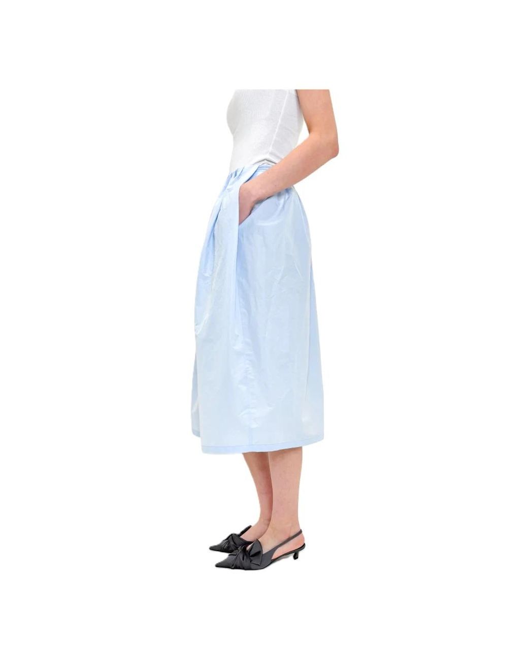 ODEEH Blue Midi Skirts