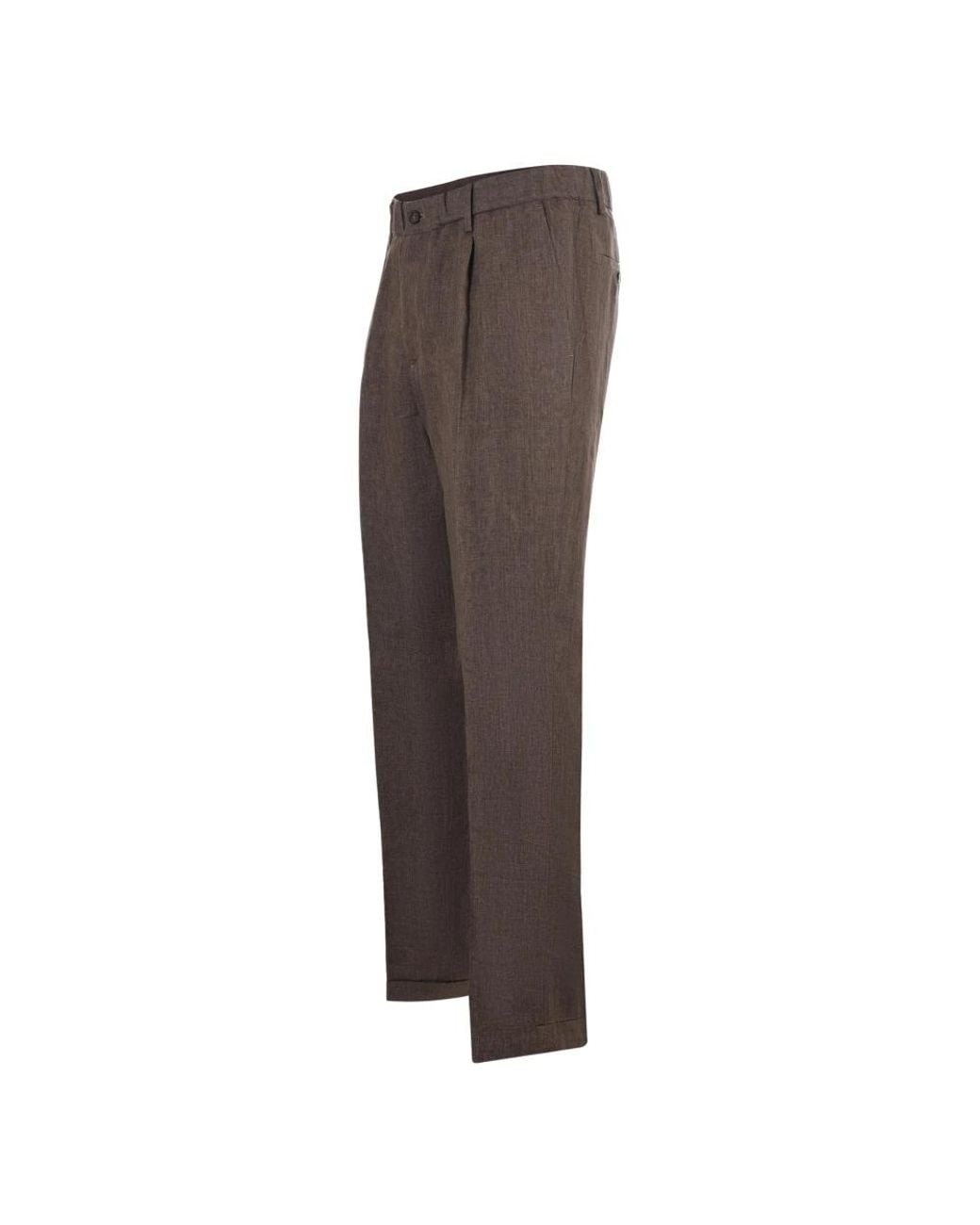 BRIGLIA Brown Suit Trousers for men