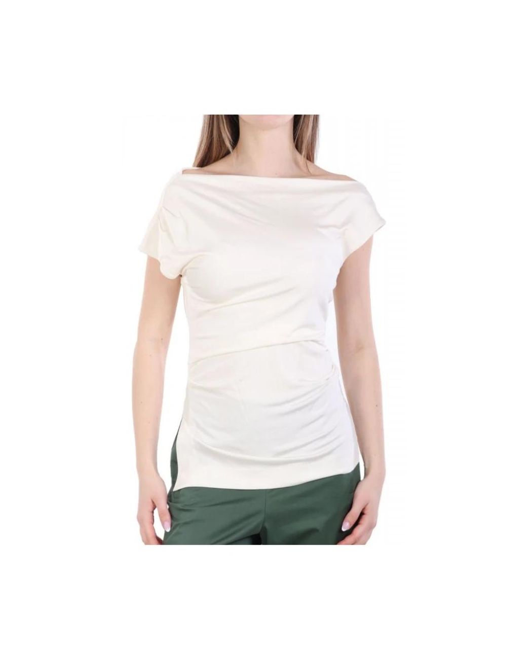 Boss Tops ,Etrima 2 One-Shoulder Top in het White