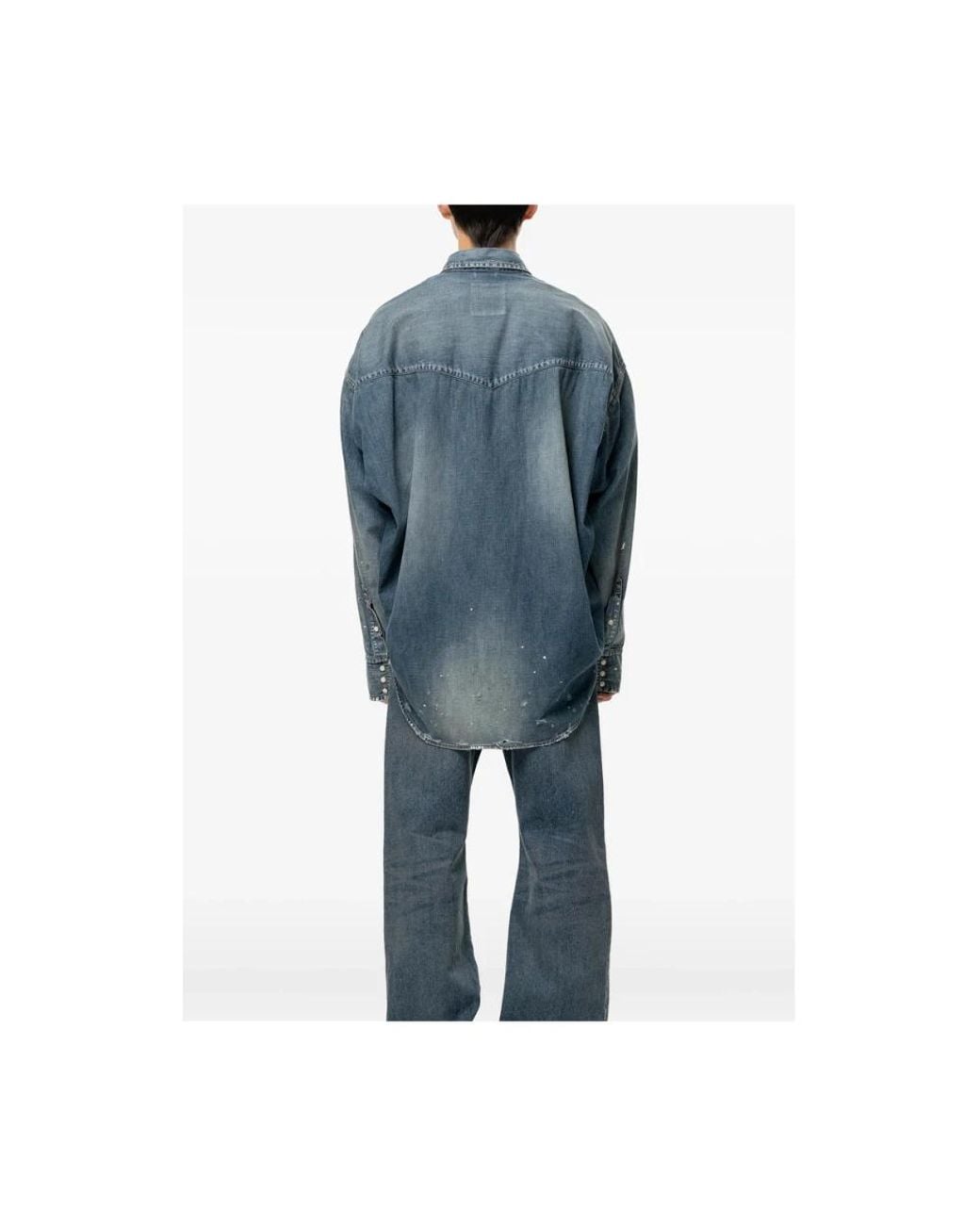 Maison Mihara Yasuhiro Blue Denim Shirts for men
