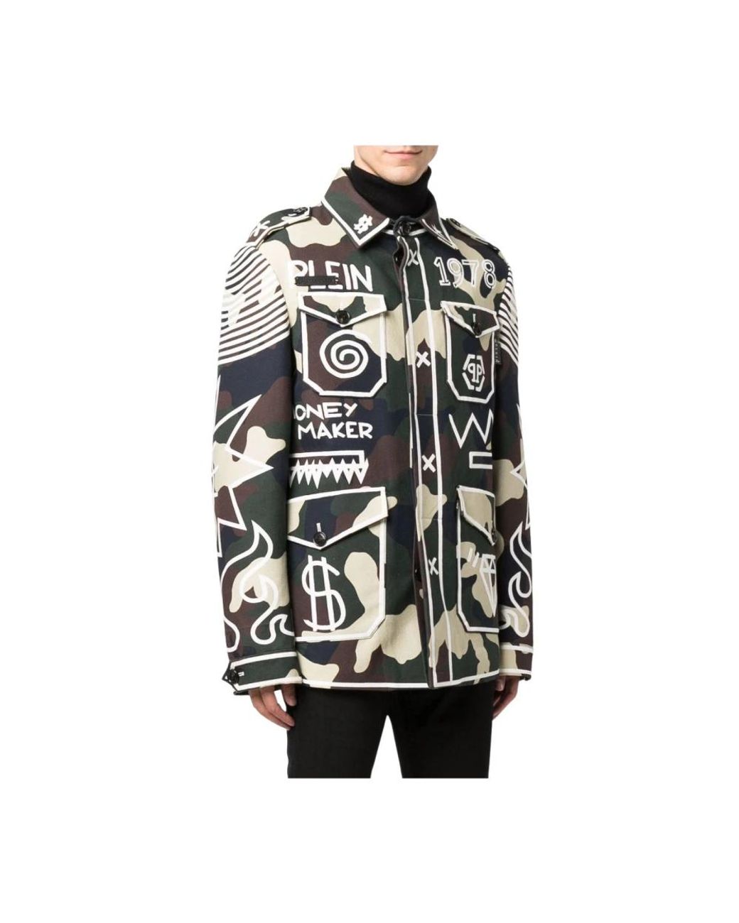 Philipp Plein Black Light Jackets for men