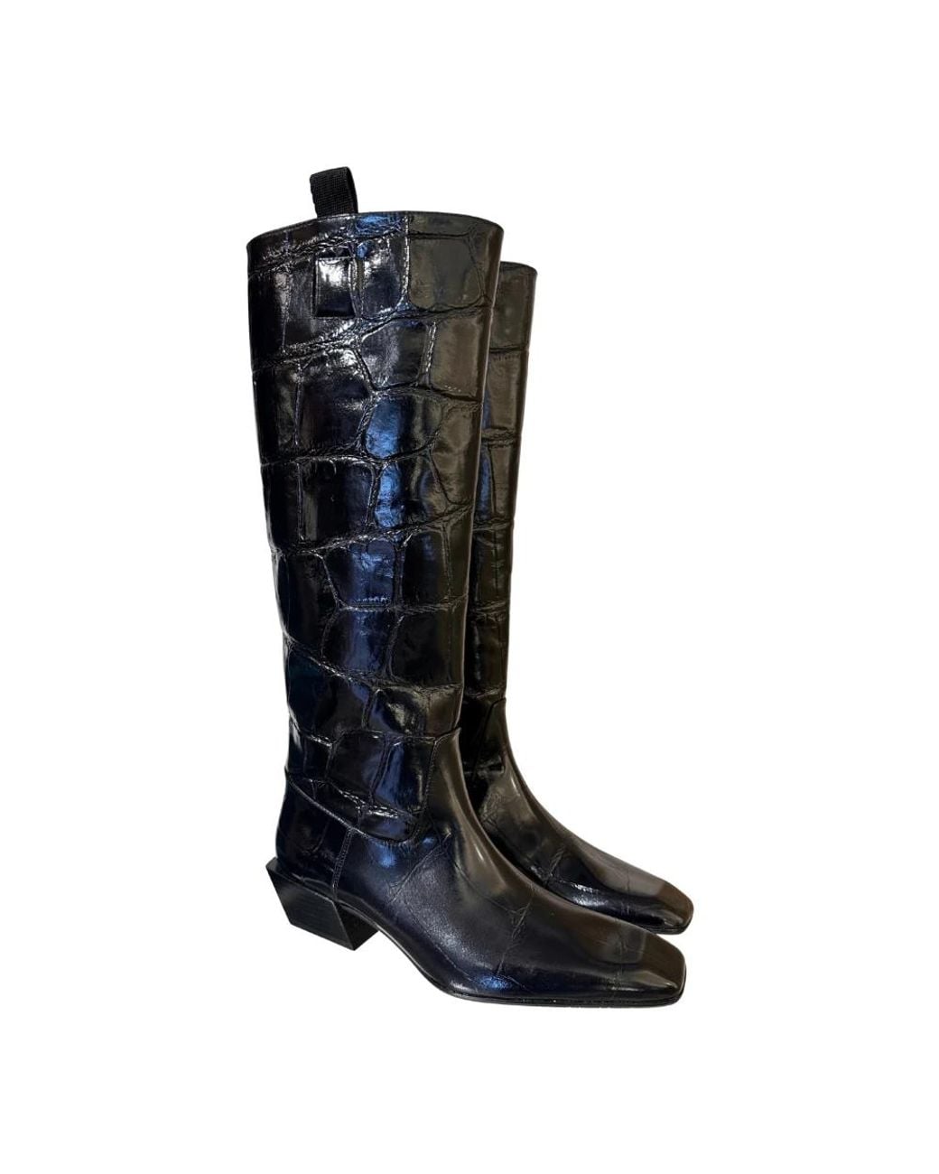 Ras Black Cowboy & Biker Boots