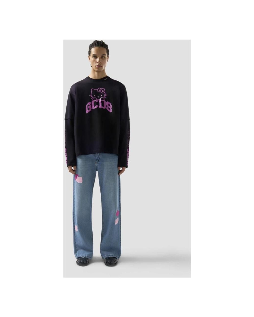 Gcds Black Long Sleeve T-Shirts for men