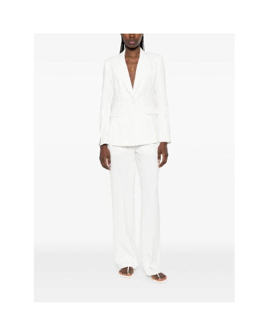 Pinko White Straight Trousers