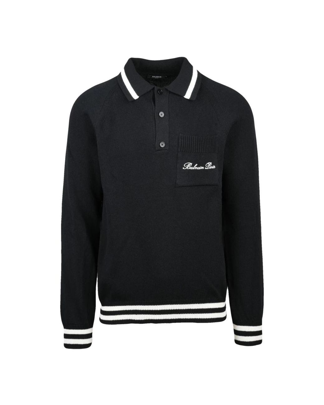 Balmain Polo Van Gebreide Stof in het Black voor heren