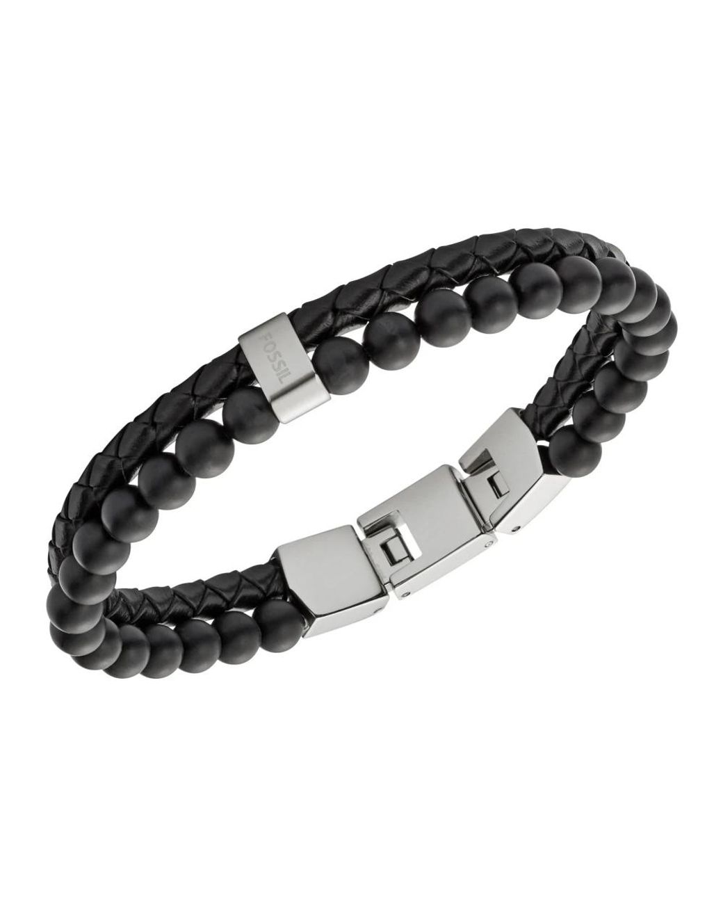 Bracelets Fossil de hombre de color Metallic