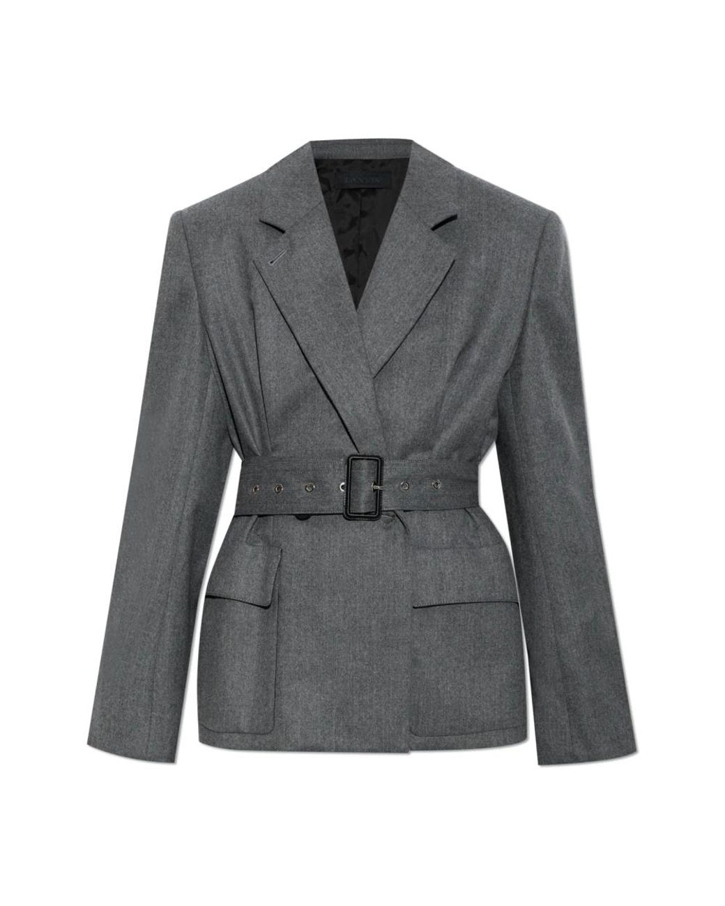 Lanvin Wol Blazer Met Riem in het Gray