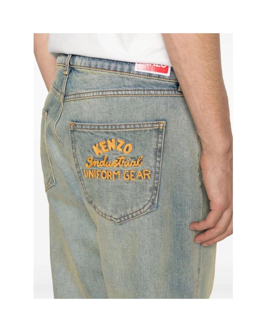 KENZO Gray Straight Jeans for men