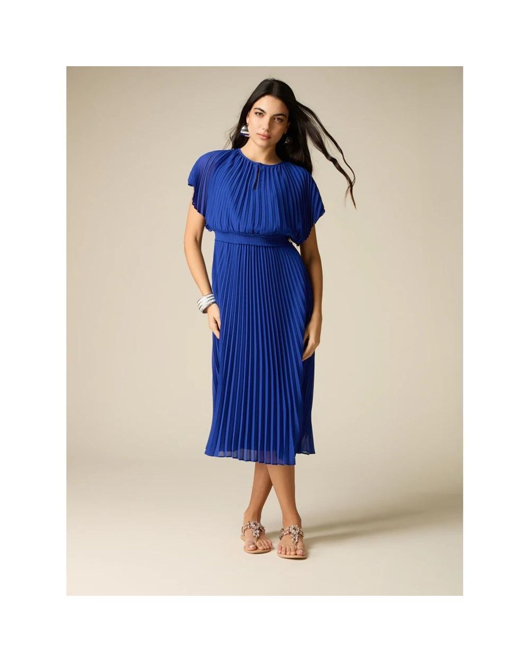 Midi Dresses Oltre de color Blue