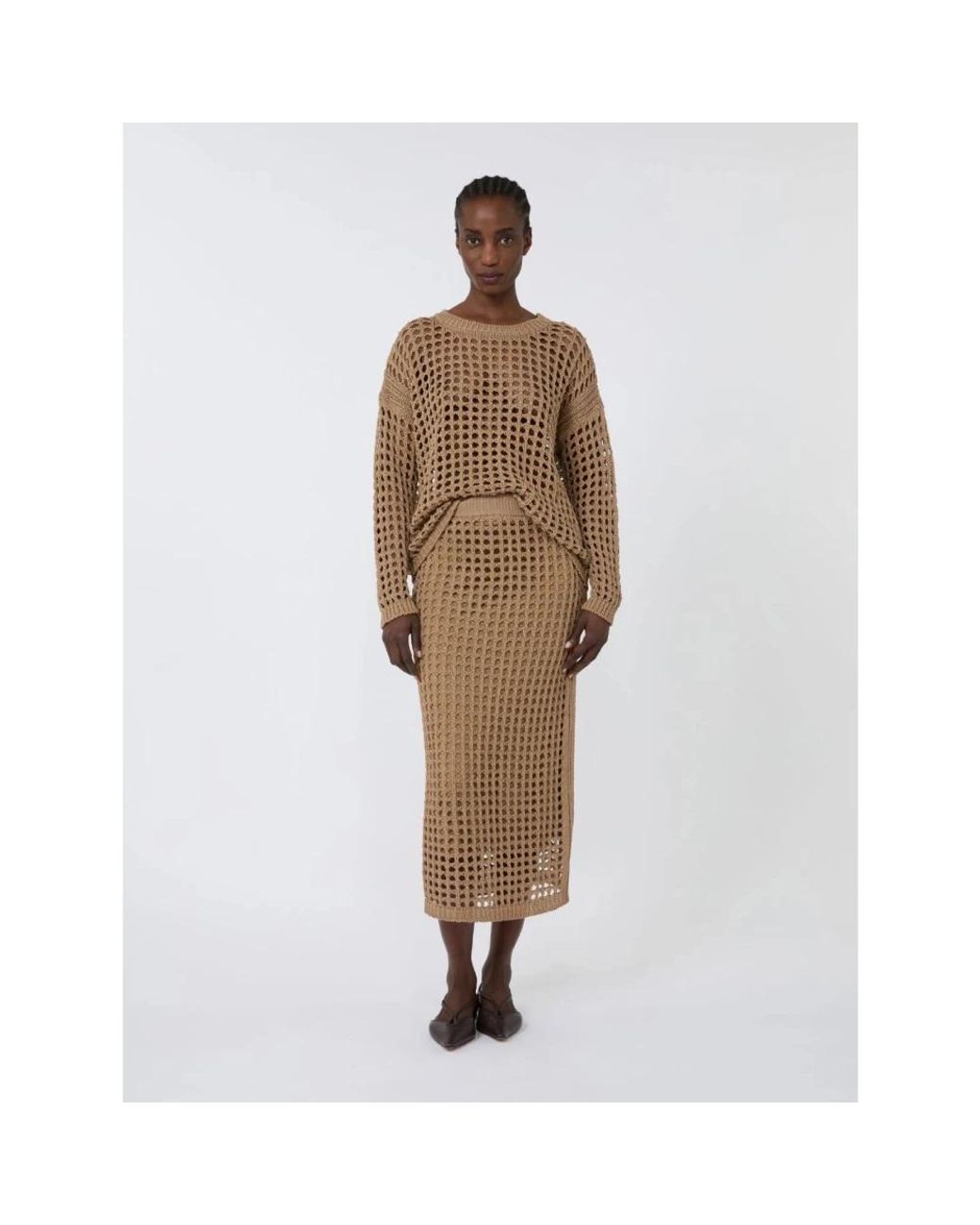 Max Mara Brown Midi Skirts