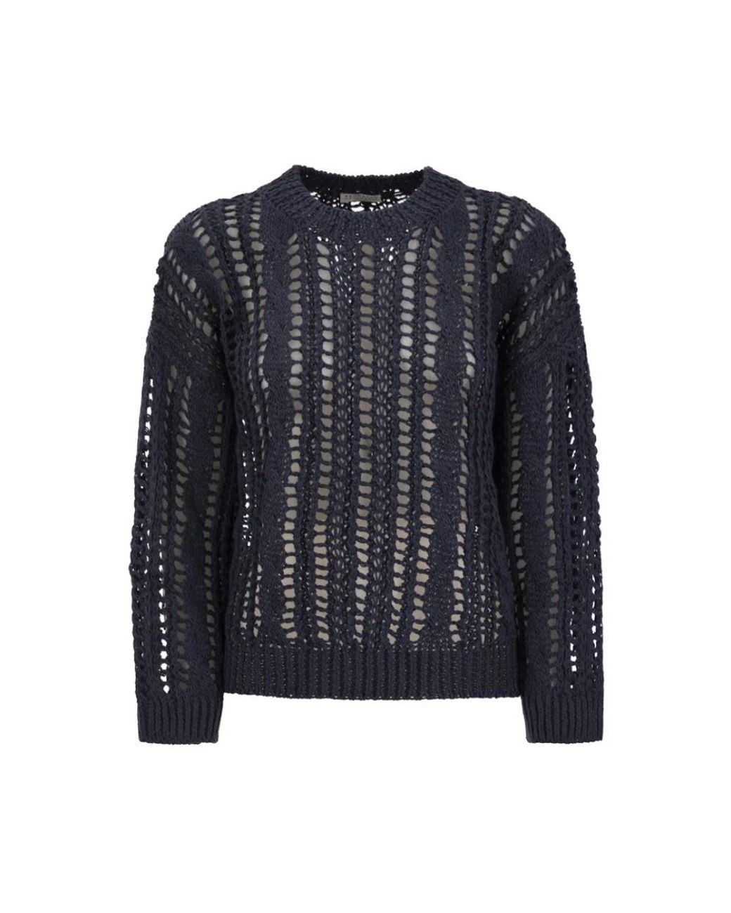Brunello Cucinelli Black Round-Neck Knitwear