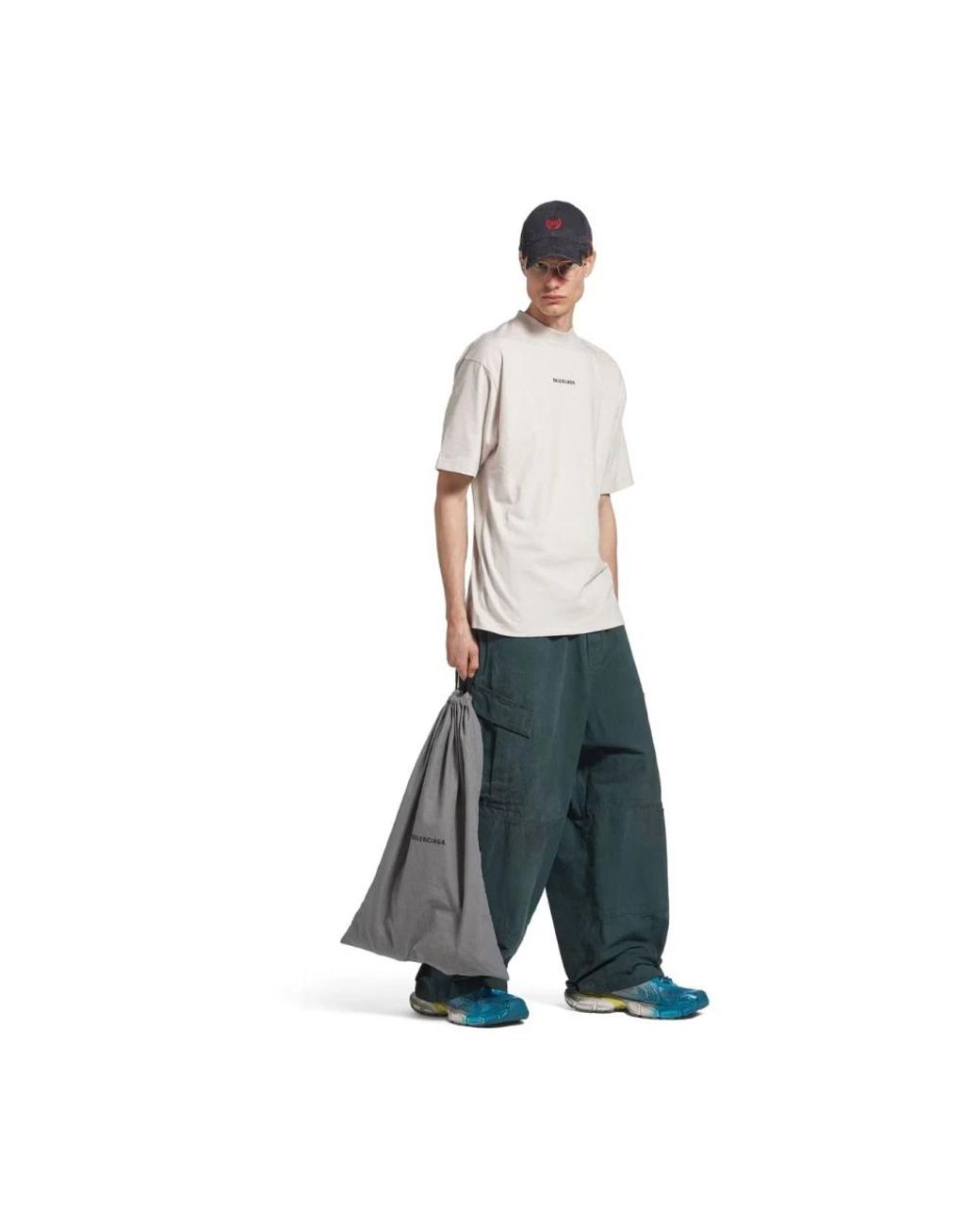 Balenciaga Blue Wide Trousers for men