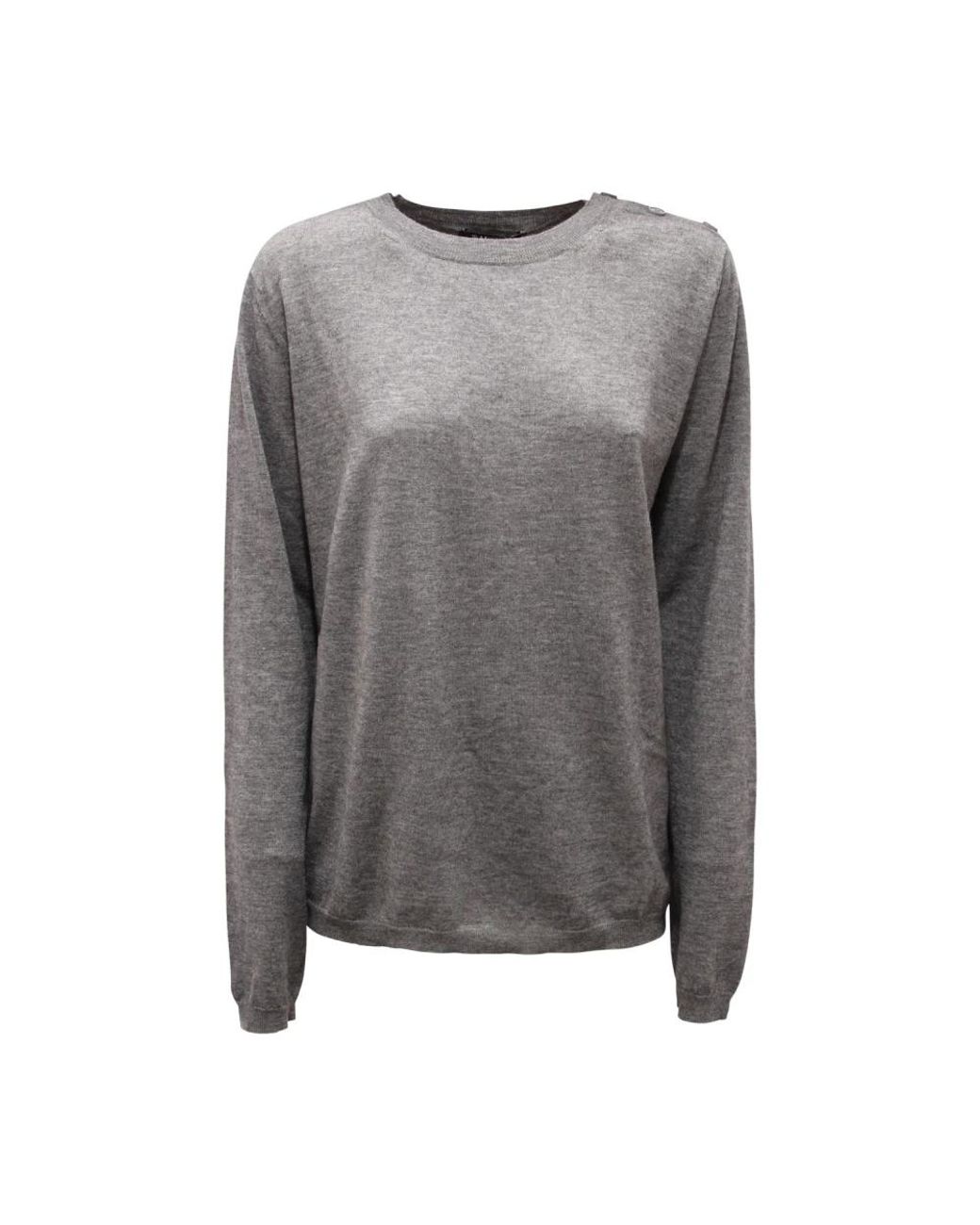 Max Mara Gray Wollpullover Im Schermo-Stil