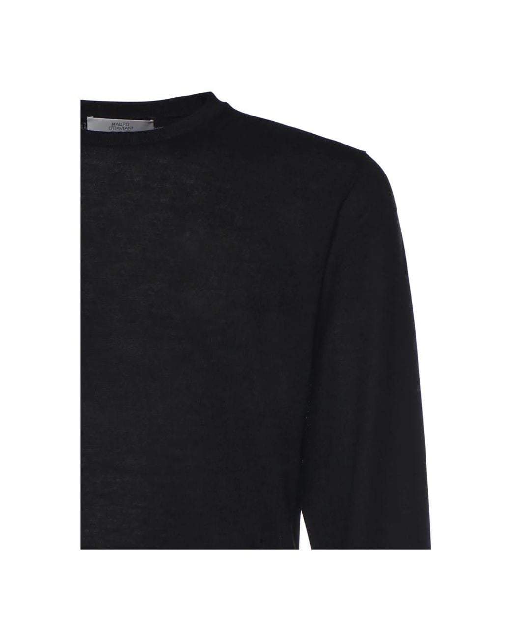 Mauro Ottaviani Black Round-Neck Knitwear for men